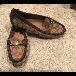 Coach Women's Brown Signature Canvas Moccasins